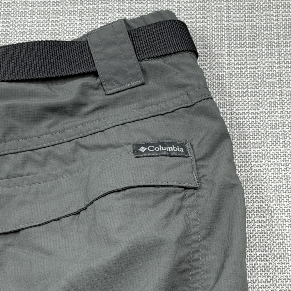 Columbia Omni-Shade Pants Mens 34x30 Gray Nylon Hiking Cargo Outdoor Belted - Picture 7 of 13
